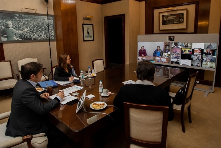 Kicillof mantuvo un encuentro con referentes sindicales