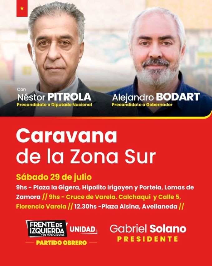 NÉSTOR PITROLA Y ALEJANDRO BODART EN LA CARAVANA DEL SUR