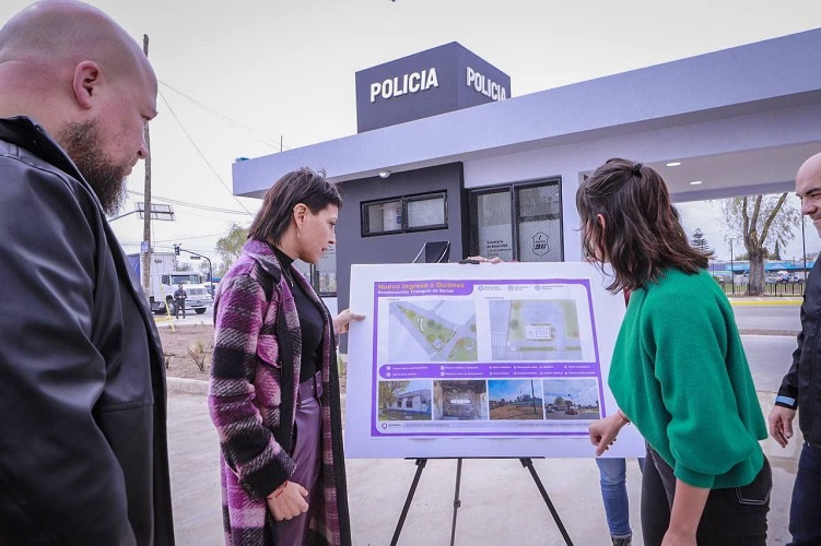 MAYRA INAUGURÓ LA OBRA DE LA ROTONDA DEL TRIÁNGULO DE BERNAL Y UN NUEVO DESTACAMENTO POLICIAL