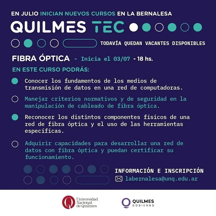 EN JULIO COMIENZAN LOS CURSOS INTENSIVOS DE QUILMES TEC